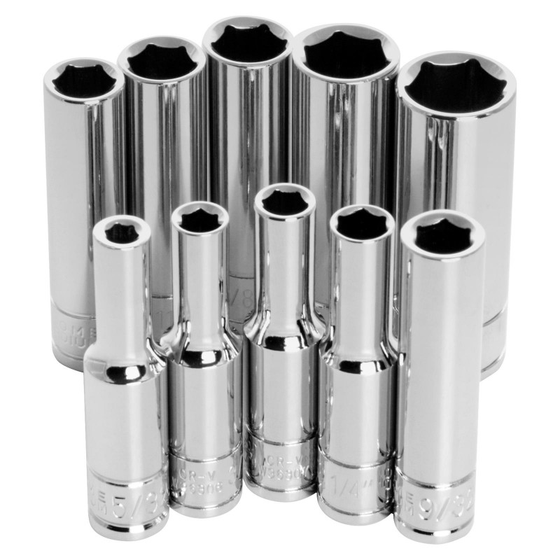 Palcové nástrčky, malé, 10 ks, 1/4" hlboký kľúč 73 Palcové nástrčky, malé, 10 ks, 1/4" hlboký kľúč 73