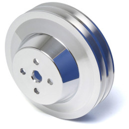 Pulley Billet 2V Waterpump, Underdrive, Silver (3Bolt Crank)  (289, 302, 351W) 64-69